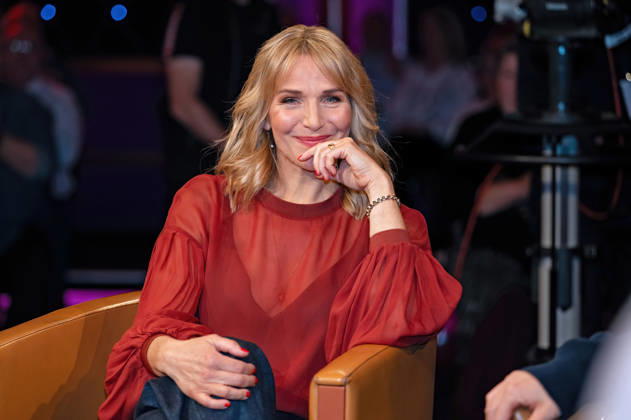 MDR - Riverboat. Schauspielerin Tanja Wedhorn anläßlich der Aufzeichnung der MDR - Talkshow Riverboat am 27.03.2026 in der Mediacity Leipzig. 20260327ADO0083