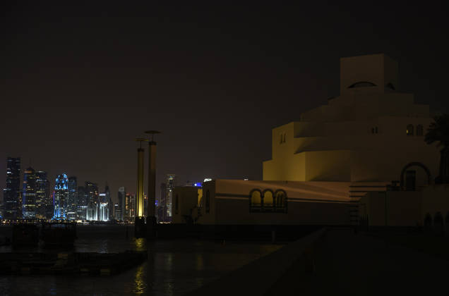 Earth Hour in Doha, Qatar - 28 Mar 2026 The Museum of Islamic Art in Doha with lights switched off during Earth Hour.The environmental protection organization World Wide Fund For Nature (WWF) wants to set an example for climate and environmental protection with Earth Hour . All around the world, the lights go out for one hour - starting at 8.30 pm local time. Numerous cities around the world take part in the campaign Doha Qatar Copyright: xNoushadxVariyattiyakkalx xSOPAxImagesx NVRITYAKAL-009