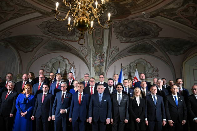 Joint meeting of Czech and Slovak governments was held in Nova Horka chateau, Studenka, Czech Republic, on March 31, 2026. Joint photo shoot, center from left: Czech Prime Minister Andrej Babis (ANO) and Slovak Prime Minister Robert Fico. (CTKxPhoto JaroslavxOzana) CTKPhotoP2026033104368  CTKPhotoP2026033104368