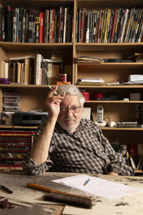 Portrait of Jacques Tardi at his place in Menilmontant 10 10 2024 Olivier Dion LH opale.photo RECORD DATE NOT STATED