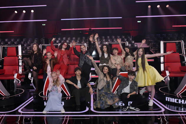 Die Finalisten beim Photocall mit den Finalisten und Coaches der 14. Staffel der TV-Show The Voice Kids im Studio H Berlin-Adlershof. Berlin, 03.04.2026