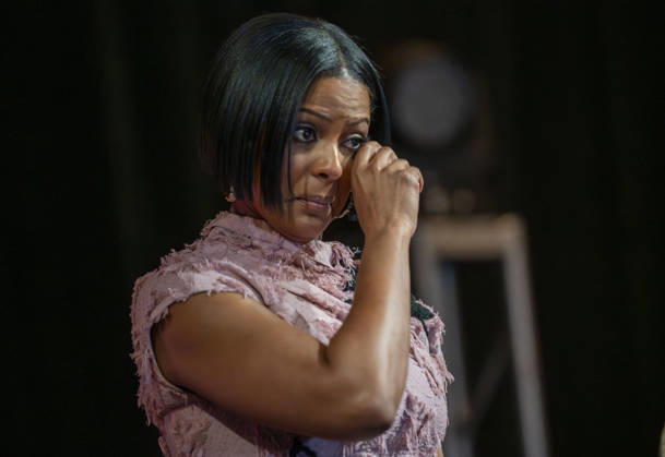 April 4, 2026, Philadelphia, Pennsylvania, United States: TAMRON HALL, American broadcast journalist, television talk show host and author gets emotional when she received the WDAS-FM tenth annual Women Of Excellence Legend award at the luncheon held at the Philadelphia Sheraton Philadelphia United States - ZUMArf1_ 20260404_zaf_rf1_003 Copyright: xRickyxFitchettx