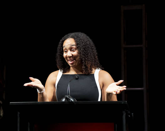 April 4, 2026, Philadelphia, Pennsylvania, United States: AUTUMN LOCKWOOD, Philadelphia Eagles football coach and the first Black woman to coach in a Super Bowl, speaking during the WDAS-FM annual Women Of Excellence awards luncheon where she was honored as a Woman of Excellence held at the Philadelphia Sheraton Philadelphia United States - ZUMArf1_ 20260404_zaf_rf1_047 Copyright: xRickyxFitchettx