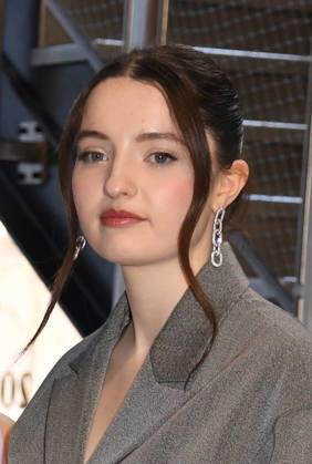 NEW YORK, NY- APRIL 7: Lucy Halliday pictured as the cast of Hulu™s The Testaments to Visit the Empire State Building Ahead of April 8 Premiere on April 7, 2026 in New York City. Copyright: xmpi099 MediaPunchx