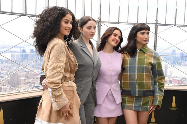NEW YORK, NY- APRIL 7: Chase Infiniti. Lucy Halliday, Mattea Conforti and Rowan Blanchard pictured as the cast of Hulu™s The Testaments to Visit the Empire State Building Ahead of April 8 Premiere on April 7, 2026 in New York City. Copyright: xmpi099 MediaPunchx