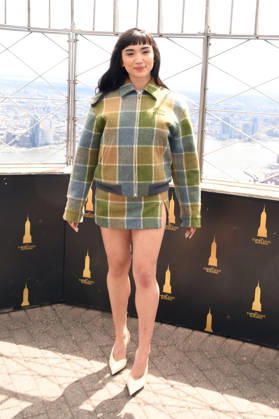 NEW YORK, NY- APRIL 7: Rowan Blanchard pictured as the cast of Hulu™s The Testaments to Visit the Empire State Building Ahead of April 8 Premiere on April 7, 2026 in New York City. Copyright: xmpi099 MediaPunchx