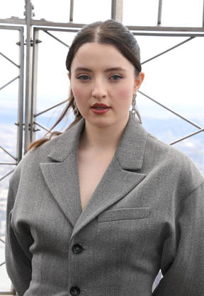 NEW YORK, NY- APRIL 7: Lucy Halliday pictured as the cast of Hulu™s The Testaments to Visit the Empire State Building Ahead of April 8 Premiere on April 7, 2026 in New York City. Copyright: xmpi099 MediaPunchx