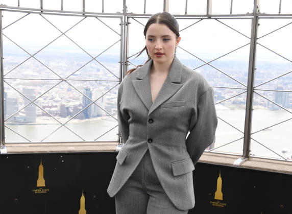 NEW YORK, NY- APRIL 7: Lucy Halliday pictured as the cast of Hulu™s The Testaments to Visit the Empire State Building Ahead of April 8 Premiere on April 7, 2026 in New York City. Copyright: xmpi099 MediaPunchx