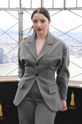 NEW YORK, NY- APRIL 7: Lucy Halliday pictured as the cast of Hulu™s The Testaments to Visit the Empire State Building Ahead of April 8 Premiere on April 7, 2026 in New York City. Copyright: xmpi099 MediaPunchx