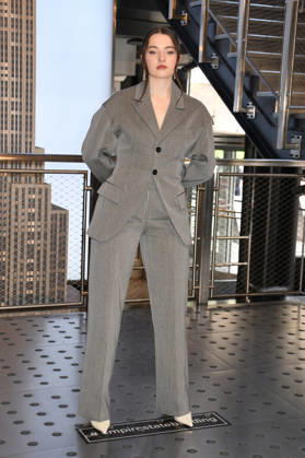 NEW YORK, NY- APRIL 7: Lucy Halliday pictured as the cast of Hulu™s The Testaments to Visit the Empire State Building Ahead of April 8 Premiere on April 7, 2026 in New York City. Copyright: xmpi099 MediaPunchx