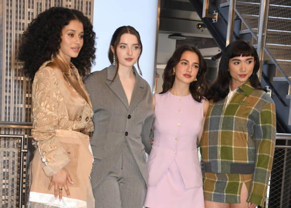 NEW YORK, NY- APRIL 7: Chase Infiniti. Lucy Halliday, Mattea Conforti and Rowan Blanchard pictured as the cast of Huluâ€⠢s â€oeThe Testaments†to Visit the Empire State Building Ahead of April 8 Premiere on April 7, 2026 in New York City. Credit: AdMedia New York City USA - ZUMAa123 20260407_zaa_a123_007 Copyright: xJohnxFyckex