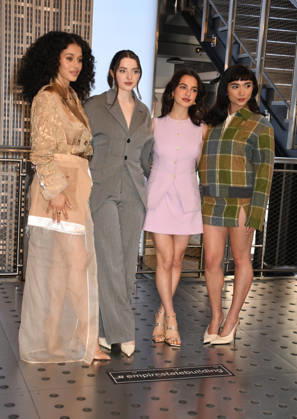 NEW YORK, NY- APRIL 7: Chase Infiniti. Lucy Halliday, Mattea Conforti and Rowan Blanchard pictured as the cast of Huluâ€⠢s â€oeThe Testaments†to Visit the Empire State Building Ahead of April 8 Premiere on April 7, 2026 in New York City. Credit: AdMedia New York City USA - ZUMAa123 20260407_zaa_a123_029 Copyright: xJohnxFyckex