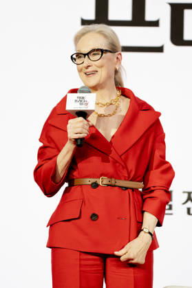 The Devil Wears Prada 2 press conference in Seoul SEOUL, SOUTH KOREA - APRIL 08: Meryl Streep speaks during a press conference for the movie The Devil Wears Prada 2 at Four Seasons Hotel on April 08, 2026 in Seoul, South Korea. during a press conference for the movie The Devil Wears Prada 2 at Four Seasons Hotel on April 08, 2026 in Seoul, South Korea. Hwawon Lee Anadolu Seoul South Korea. Editorial use only. Please get in touch for any other usage.  Copyright: x2026xAnadoluxHwawonxLeex