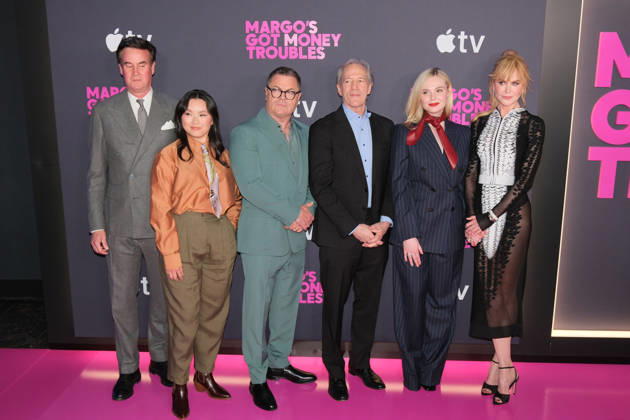 NEW YORK, NEW YORK - APRIL 08: Zack Van Amburg, Thaddea Graham, Nick Offerman, David E. Kelley, Elle Fanning and Nicole Kidman at Apple s Margo s Got Money Troubles premiere at Regal Union Square on April 08, 2026 in New York City.. Credit: Chris Gonzalez USA - ZUMAa123 20260408_zaa_a123_347 Copyright: xAdMediax