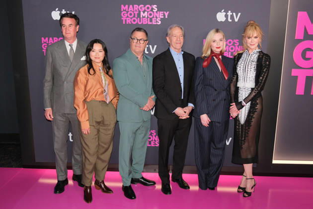 NEW YORK, NEW YORK - APRIL 08: Zack Van Amburg, Thaddea Graham, Nick Offerman, David E. Kelley, Elle Fanning and Nicole Kidman at Apple s Margo s Got Money Troubles premiere at Regal Union Square on April 08, 2026 in New York City.. Copyright: xAdMediax xMediaPunchx