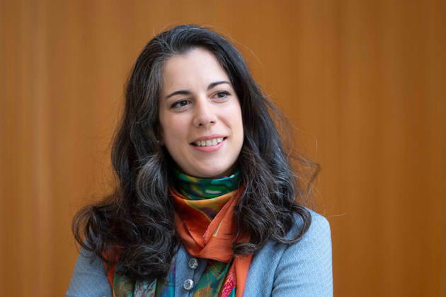 Marie JACQUOT, Musikerin, Chefdirigentin WDR Sinfonieorchester, Portraet, Portrait, Porträt, Einzelbild, angeschnittenes Einzelmotiv, Pressekonferenz anlaesslich der Vorstellung der neuen Chefdirigentin des WDR Sinfonieorchesters, beim WDR in Koeln am 10.04.2026,