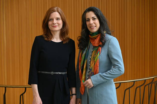 WDR Intendantin Katrin Vernau, l-r, und Dirigentin Marie Jacquot wird Chefdirigentin des WDR Sinfonieorchesters ab der Saison 2026 2027.