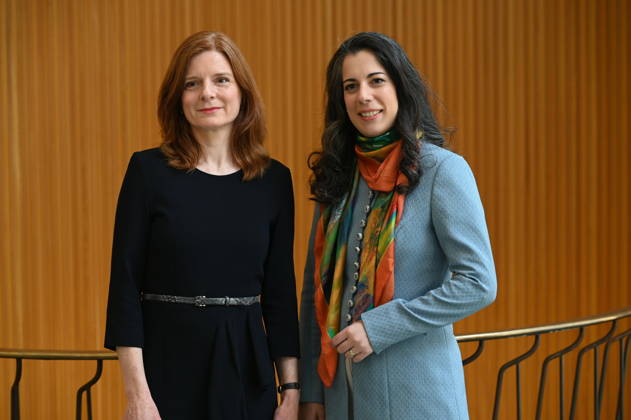 WDR Intendantin Katrin Vernau, l-r, und Dirigentin Marie Jacquot wird Chefdirigentin des WDR Sinfonieorchesters ab der Saison 2026 2027.
