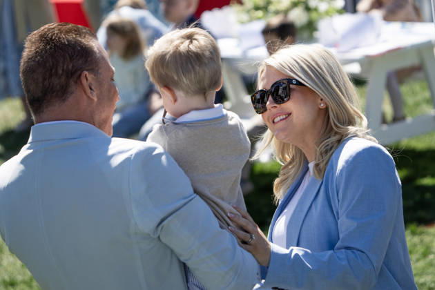 WH Easter Egg Roll 2026 UNITED STATES - APRIL 6: White House press secretary Karoline Leavitt, attends the White House Easter Egg Roll with her husband, Nicholas Riccio, and son on the South Lawn on Monday, April 6, 2026. (Tom Williams CQ Roll Call) Washington DC United States EDITORIAL USE ONLY Copyright: x2026xCQ-RollxCall,xInc.x TomxWilliamsx rollcallpix170210