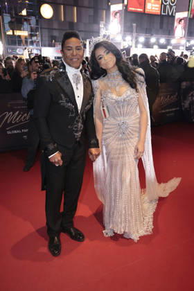 Jermaine Jackson and Maday Velazquez during the Michael movie premiere at Uber Eats Music Hall on April, 11, 2026 in Berlin, Germany Michael movie premiere at Uber Eats Music Hall in Berlin, Germany