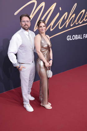 Felix von Jascheroff and Alexandra Sophie Winterberg during the Michael movie premiere at Uber Eats Music Hall on April, 11, 2026 in Berlin, Germany Michael movie premiere at Uber Eats Music Hall in Berlin, Germany