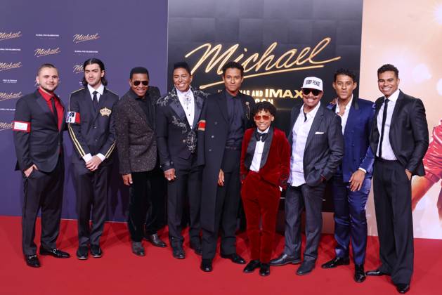 Michael Bigi Jackson, Prince Michael Jackson, Jackie Jackson, Jermaine Jackson, Marlon Jackson, Juliano Valdi, Filmpremiere zu Michael auf dem Uber Platz Berlin Datum: 10.04.2026 Copyright: xEventpress Kratschx