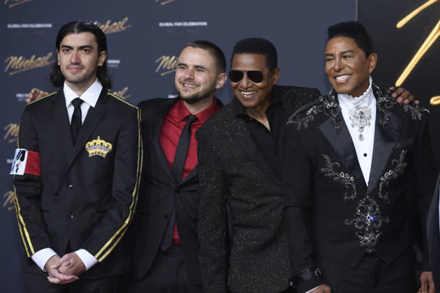 Bigi Jackson, Prince Jackson, Jackie Jackson und Jermaine Jackson bei der Premiere des Kinofilms Michael in der Uber Eats Music Hall. Berlin, 10.04.2026