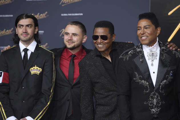 Bigi Jackson, Prince Jackson, Jackie Jackson und Jermaine Jackson bei der Premiere des Kinofilms Michael in der Uber Eats Music Hall. Berlin, 10.04.2026