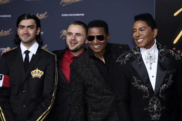 Bigi Jackson, Prince Jackson, Jackie Jackson und Jermaine Jackson bei der Premiere des Kinofilms Michael in der Uber Eats Music Hall. Berlin, 10.04.2026
