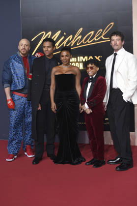 KeiLyn Durrel Jones, Jaafar Jackson, Nia Long, Juliano Krue Valdi und Miles Teller bei der Premiere des Kinofilms Michael in der Uber Eats Music Hall. Berlin, 10.04.2026