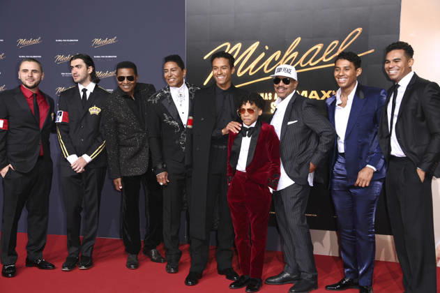 Prince Jackson, Bigi Jackson, Jackie Jackson, Jermaine Jackson, Jaafar Jackson, Juliano Krue Valdi, Marlon Jackson, Jermajesty Jackson und Randy Jackson Jr. bei der Premiere des Kinofilms Michael in der Uber Eats Music Hall. Berlin, 10.04.2026