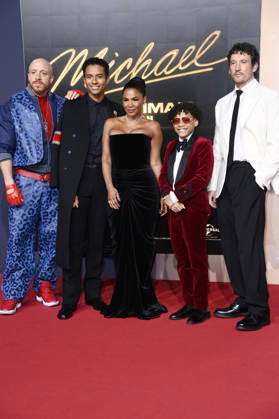 KeiLyn Durrel Jones, Jaafar Jackson, Nia Long, Juliano Krue Valdi und Miles Teller bei der Premiere des Kinofilms Michael in der Uber Eats Music Hall. Berlin, 10.04.2026