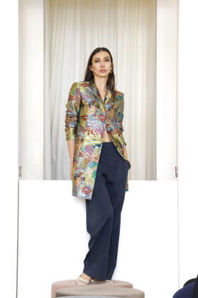Lia Kemendi bei der Anja Gockel Fashion Show Frisches für die Sinne im Showroom Paris 44 by Anja Gockel. Berlin, 10.04.2026