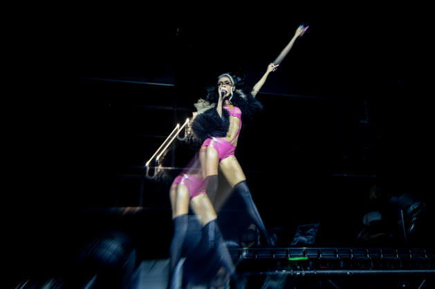 Bad Gyal performs at the Movistar Arena The singer Bad Gyal during her concert at the Movistar Arena, on April 11, 2026, in Madrid Spain The Spanish artist, a reference of dancehall, reggaeton and trap, performs in her Tour 2026 the songs of her second studio album, which includes singles like Da me and Última noche 11 APRIL 2026 MUSIC CONCERT SINGER SINGER Madrid Madrid Madrid Spain  Copyright: xRicardoxRubiox 7432296