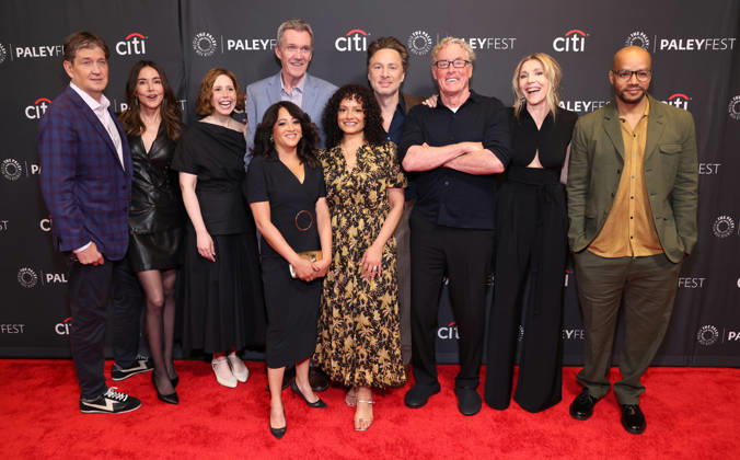 Hollywood CA April 11- Sarah Chalke, Judy Reyes, Neil Flynn, Aseem Batra, Donald Faison, Bill Lawrence, Christa Miller, John C. McGinley, Vanessa Bayer, Zach Braff at 2026 PaleyFest LA - ABC s Scrubs at The Dolby Theatre in Hollywood on April 11, 2026 Copyright AdMedia MediaPunch Copyright: xAdMedia MediaPunchx