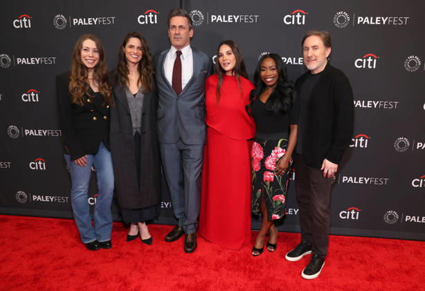 Ali Woodruff, Amanda Peet, Jon Hamm, Olivia Munn, Rita Cooper Lee and Jonathan Tropper At Apple TV s Your Friends & Neighbors screening at PaleyFest LA at the Dolby Theatre in Hollywood, California on April 11, 2026. Copyright: xAdMedia MediaPunchx