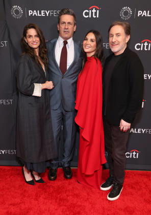 Amanda Peet, Jon Hamm, Olivia Munn and Jonathan Tropper At Apple TV s Your Friends & Neighbors screening at PaleyFest LA at the Dolby Theatre in Hollywood, California on April 11, 2026. Copyright: xAdMedia MediaPunchx