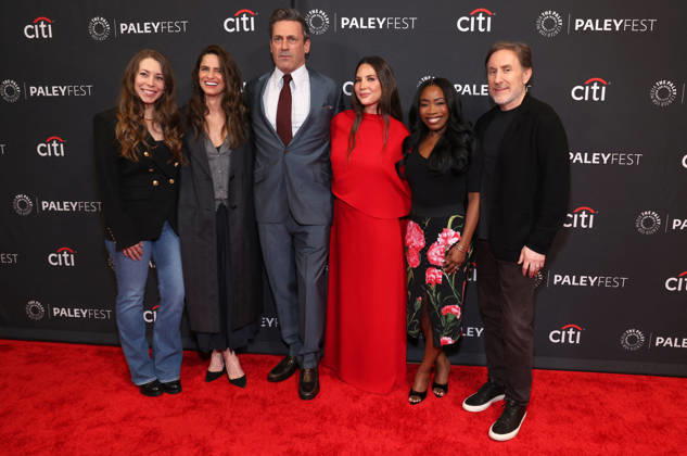 2026 PaleyFest LA - Apple TV s Your Friends and Neighbors Ali Woodruff, Olivia Munn, Jonathan Tropper, Jon Hamm, Rita Cooper Lee, Amanda Peet At 2026 PaleyFest LA - Apple TV s Your Friends and Neighbors At The Dolby Theatre In Los Angeles CA, USA on April 11 , 2026. Photo by Fati S ABACAPRESS.COM Hollywood CA United States  Copyright: xFatixSadou ABACAPRESS.COMx