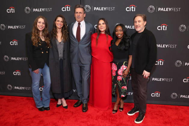 2026 PaleyFest LA - Apple TV s Your Friends and Neighbors Ali Woodruff, Olivia Munn, Jonathan Tropper, Jon Hamm, Rita Cooper Lee, Amanda Peet At 2026 PaleyFest LA - Apple TV s Your Friends and Neighbors At The Dolby Theatre In Los Angeles CA, USA on April 11 , 2026. Photo by Fati S ABACAPRESS.COM Hollywood CA United States  Copyright: xFatixSadou ABACAPRESS.COMx