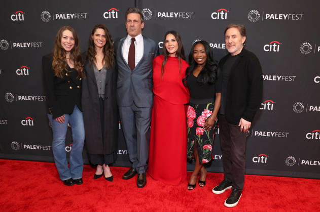 2026 PaleyFest LA - Apple TV s Your Friends and Neighbors Ali Woodruff, Olivia Munn, Jonathan Tropper, Jon Hamm, Rita Cooper Lee, Amanda Peet At 2026 PaleyFest LA - Apple TV s Your Friends and Neighbors At The Dolby Theatre In Los Angeles CA, USA on April 11 , 2026. Photo by Fati S ABACAPRESS.COM Hollywood CA United States  Copyright: xFatixSadou ABACAPRESS.COMx
