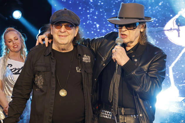 Jean-Jacques Kravetz und Udo Lindenberg bei der Eröffnung der Ausstellung Keine Panik in Werl - Das Udo Lindenberg Universum in den Walentowski Galerien. Werl, 11.04.2026