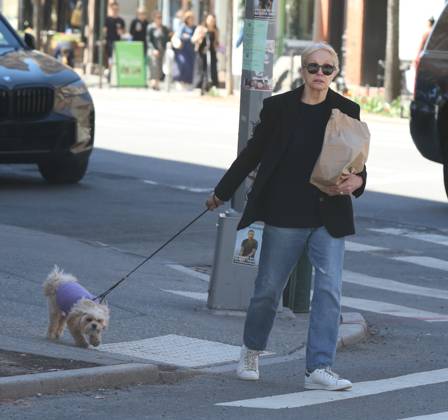 Ellen Barkin walking her dog and stopping to buy bread from a street vendor in the West Village Featuring: Ellen Barkin Where: New York City, New York, United States When: 11 Apr 2026 Credit: Rob Davis INSTARimages EDITORIAL USE ONLY. NOT FOR USE BY NEWSPAPERS BASED IN THE UK. Copyright: xx instar55611820