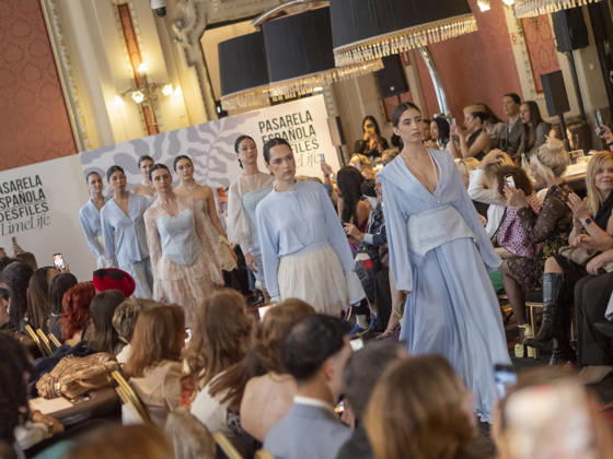 April 12, 2026, Madrid, Madrid, Spain: MADRID, SPAIN - APRIL 12: A model showcases a creation by MODA DE NATA during the Pasarela EspaoÂ±ola LimeLife at Casino Gran Via on April 12, 2026 in Madrid, Spain. Madrid Spain - ZUMAh199 20260412_zip_h199_006 Copyright: xAaronxHerediax
