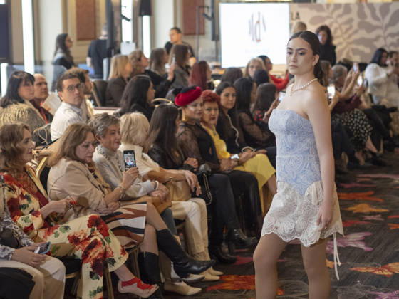 April 12, 2026, Madrid, Madrid, Spain: MADRID, SPAIN - APRIL 12: A model showcases a creation by MODA DE NATA during the Pasarela EspaoÂ±ola LimeLife at Casino Gran Via on April 12, 2026 in Madrid, Spain. Madrid Spain  - ZUMAh199 20260412_zip_h199_004 Copyright: xAaronxHerediax