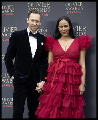 . 12 04 2026. London, United Kingdom. Tom Hiddleston and fiancŽe Zawe Ashton arriving at The Olivier Awards in London.  xStephenxLockx xi-Imagesx IIM-26693-0051