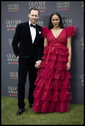 . 12 04 2026. London, United Kingdom. Tom Hiddleston and fiancŽe Zawe Ashton arriving at The Olivier Awards in London.  xStephenxLockx xi-Imagesx IIM-26693-0052