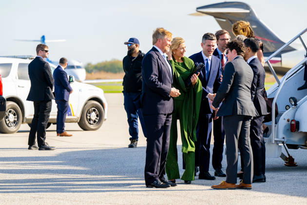 Dutch Royals arrive in Philadelphia, USA - 12 Apr 2026 King Willem-Alexander, Queen Maxima during arrival at Philadelphia International Airport, for the three day visit to Philadelphia, Washington and Miami in the USA. Philadelphia USA  Copyright: xMischaxSchoemakerx