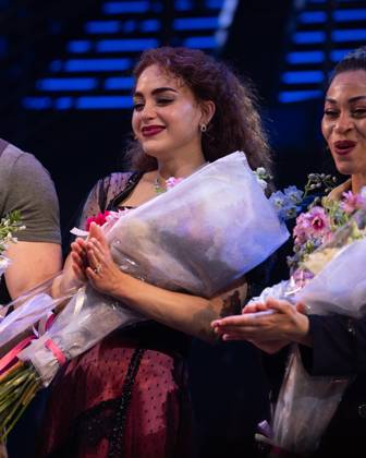 Melissa Barrera on stage for TITANIQUE Opening Night on Broadway Curtain Call, St. James Theatre, New York, NY, April 12, 2026. Photo By: Simon Lindenblatt Everett Collection TITANIQUE Opening Night on Broadway Curtain Call PUBLICATIONXNOTxINxCANxCHNxFRAxITAxJPNxNORxPOLxRUSxESPxUKxUSA