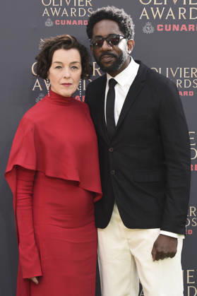 Olivia Williams mit Ehemann Rashan Stone bei der Verleihung der Olivier Awards 2026 in der Royal Albert Hall. 12.04.2026