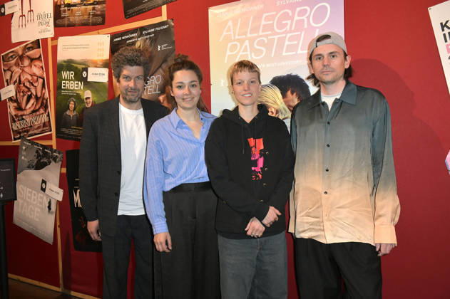 Tobias Walker, Anna Roller, Silvaine Faligant und Leif Randt beim Special Screening des Kinofilms Allegro Pastel im Delphi Lux Kino. Berlin, 12.04.2026